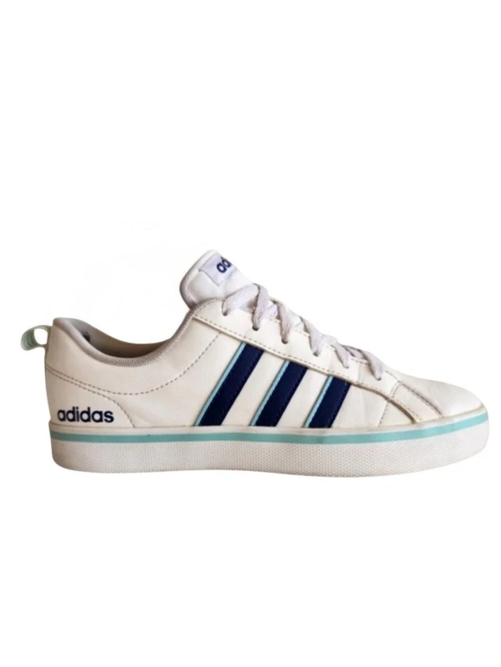Adidas  Leather Sneakers White Blue Aqua Womens Size 6